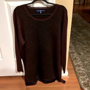 EUC Apt 9 Burgundy High Low Sweater with Metallic threads, XXL
